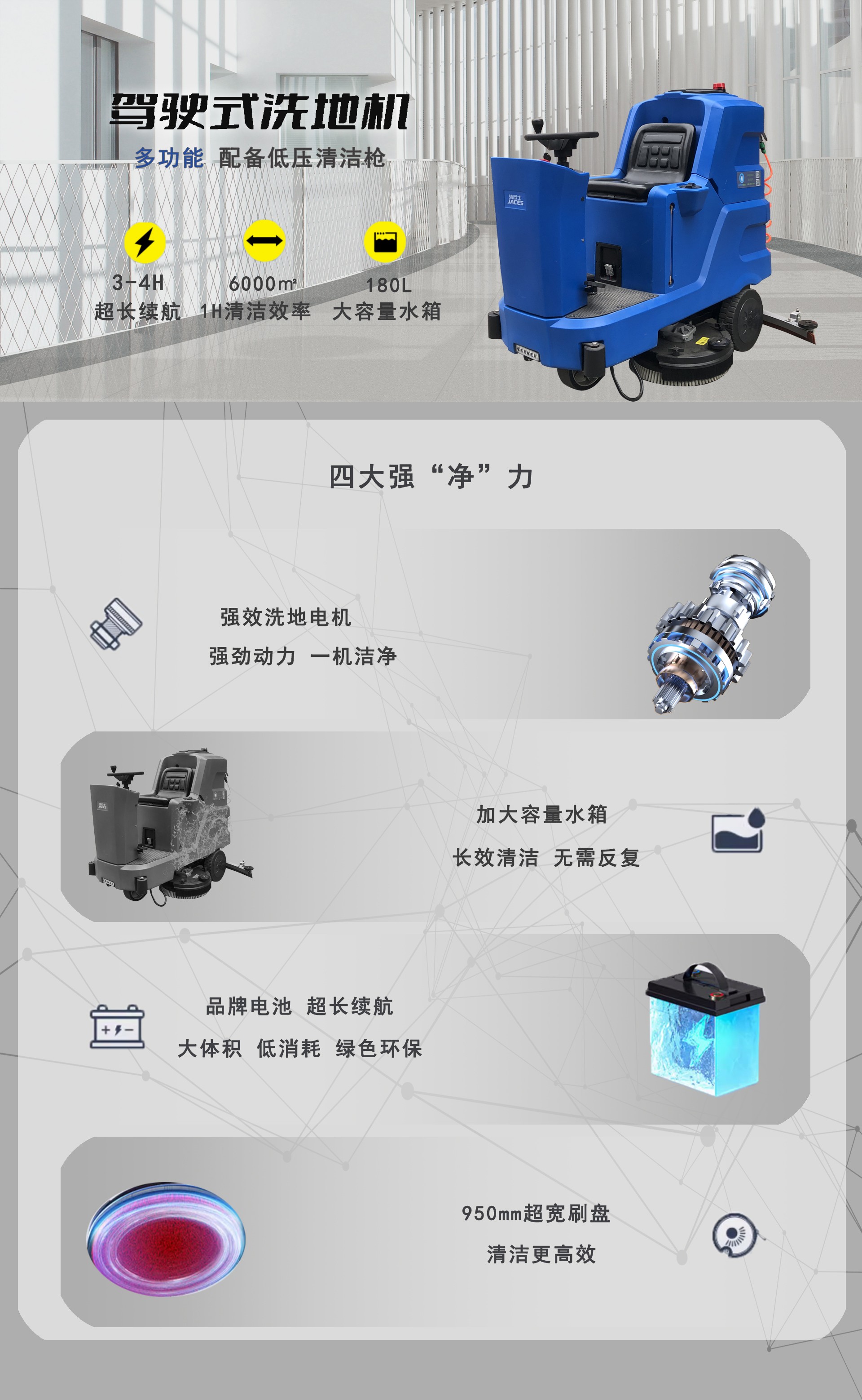 A95多功能洗地機(jī),駕駛式洗地機(jī)